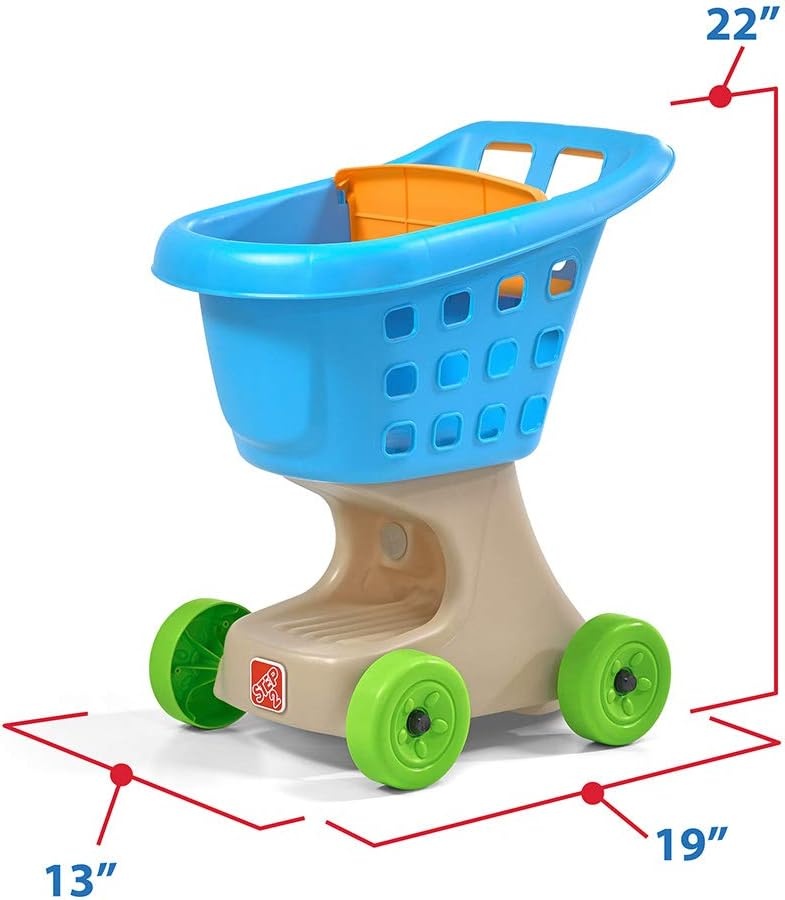 Step2 Little Helper’s Shopping Cart for Kids, Play Grocery Cart, Made of Durable Plastic, for Toddlers 2+ Years Old, Blue(Blue)