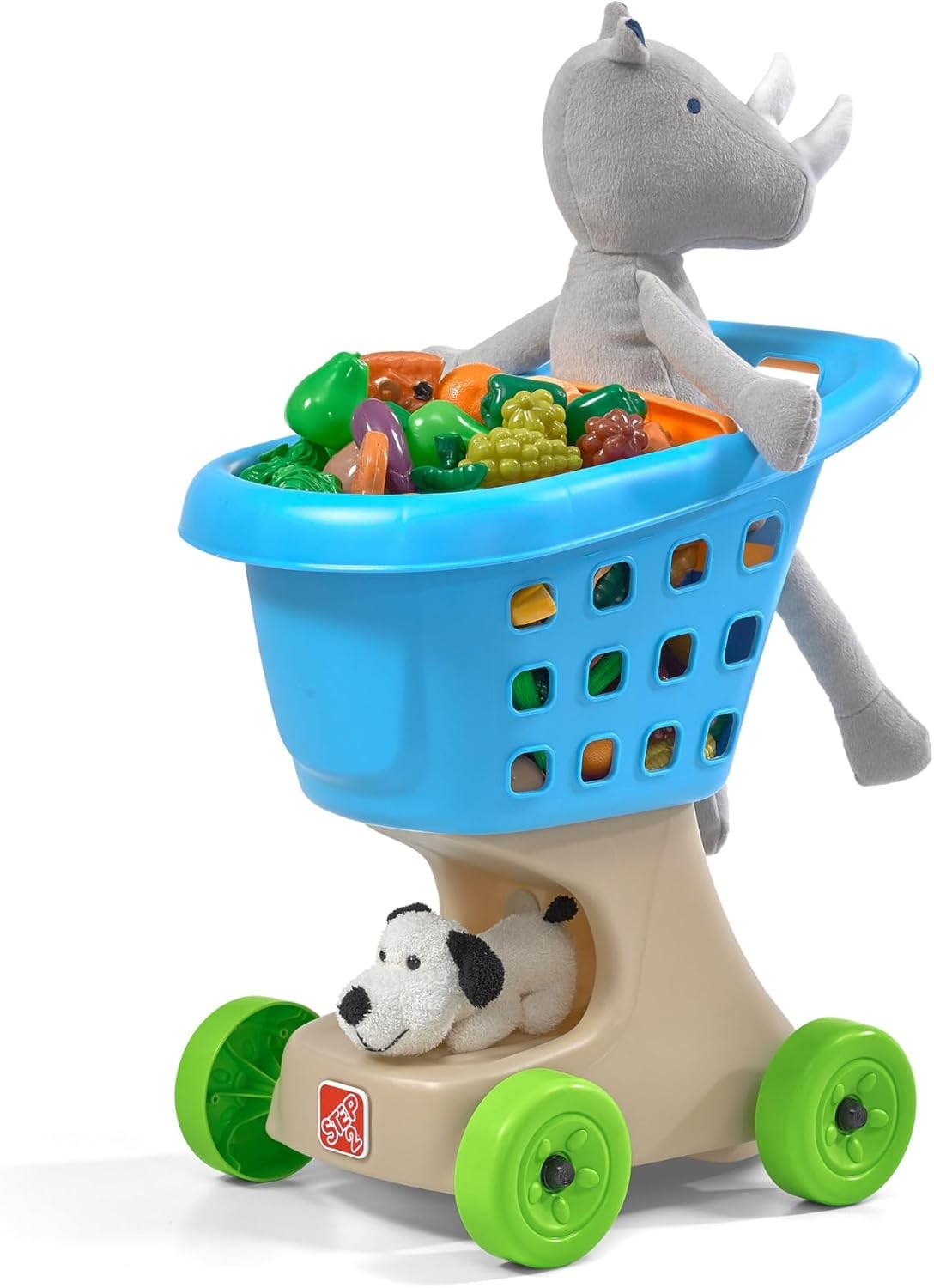 Step2 Little Helper’s Shopping Cart for Kids, Play Grocery Cart, Made of Durable Plastic, for Toddlers 2+ Years Old, Blue(Blue)