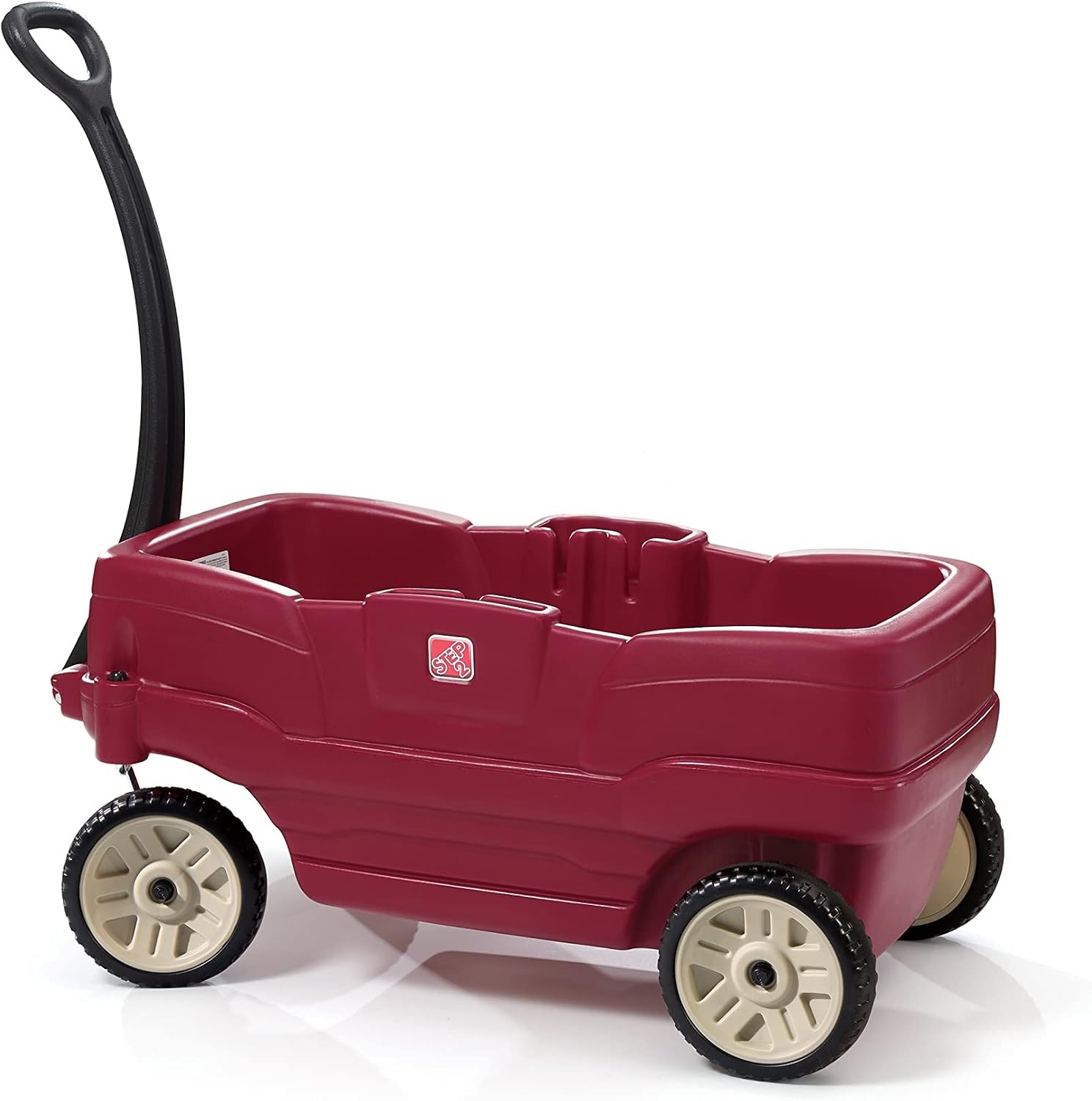 Step2 Neighborhood Wagon, Kids Ride On Toy, Stroller Substitute, Includes Seat Belts, Made of Durable Plastic, Max Weight 75 lbs., For Toddlers 1.5-5 Years Old, Red(Red)