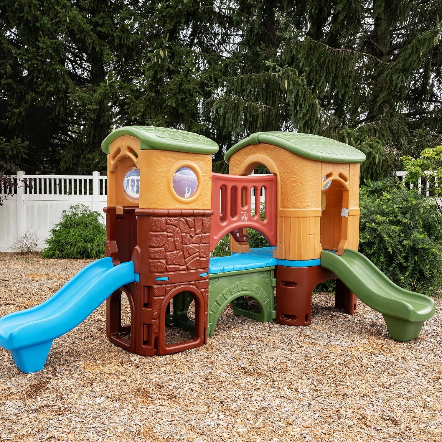 Step2 Clubhouse Climber Playset for Kids, Jungle Gym with Elevated Playhouse, Outdoor Backyard Playground Set, Two Toddler Slides, Ages 2 to 6 Years Old(Climber)