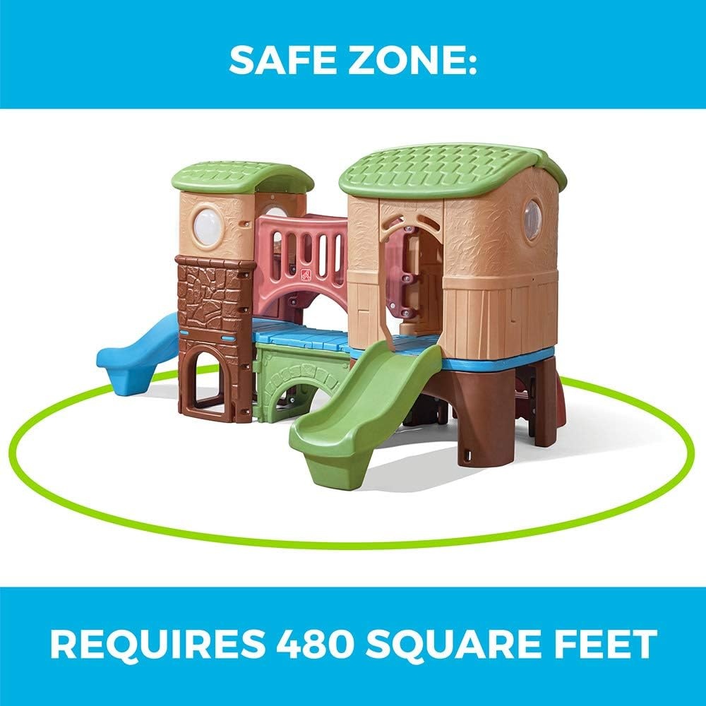 Step2 Clubhouse Climber Playset for Kids, Jungle Gym with Elevated Playhouse, Outdoor Backyard Playground Set, Two Toddler Slides, Ages 2 to 6 Years Old(Climber)