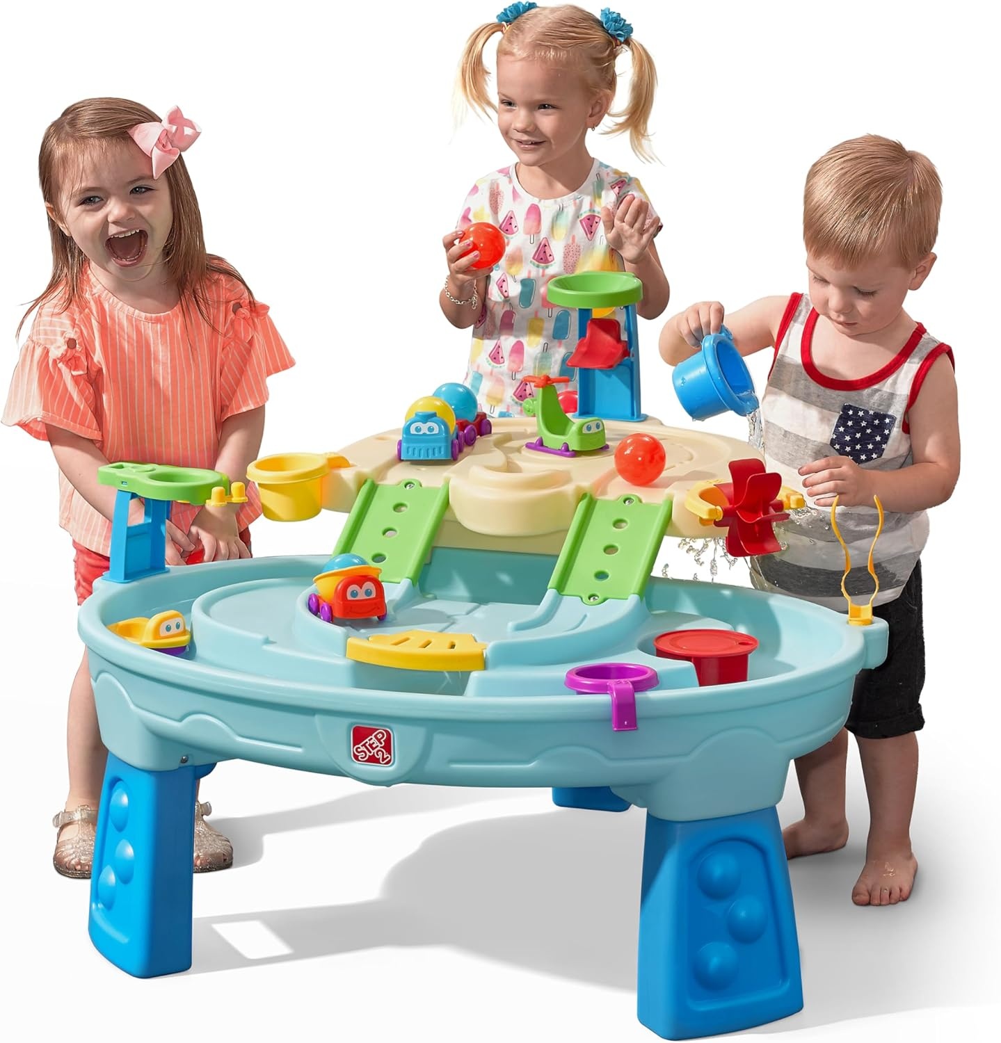 Step2 Ball Buddies Adventure Center Water Table for Kids, Indoor and Outdoor Kids Water Sensory Table Pool, Ages 1.5+ Years Old, 23 Piece Water Toy Accessories, Blue