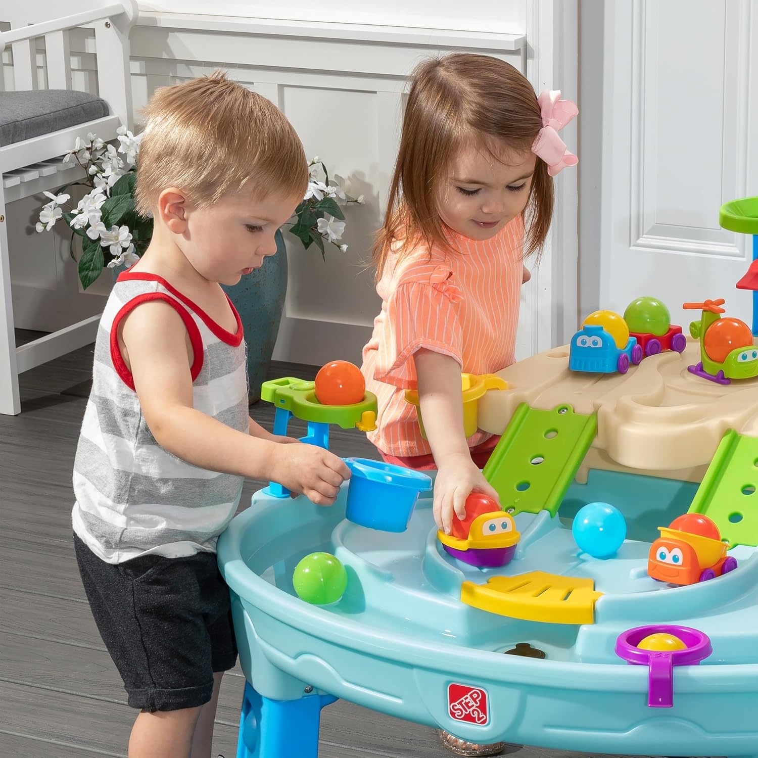 Step2 Ball Buddies Adventure Center Water Table for Kids, Indoor and Outdoor Kids Water Sensory Table Pool, Ages 1.5+ Years Old, 23 Piece Water Toy Accessories, Blue