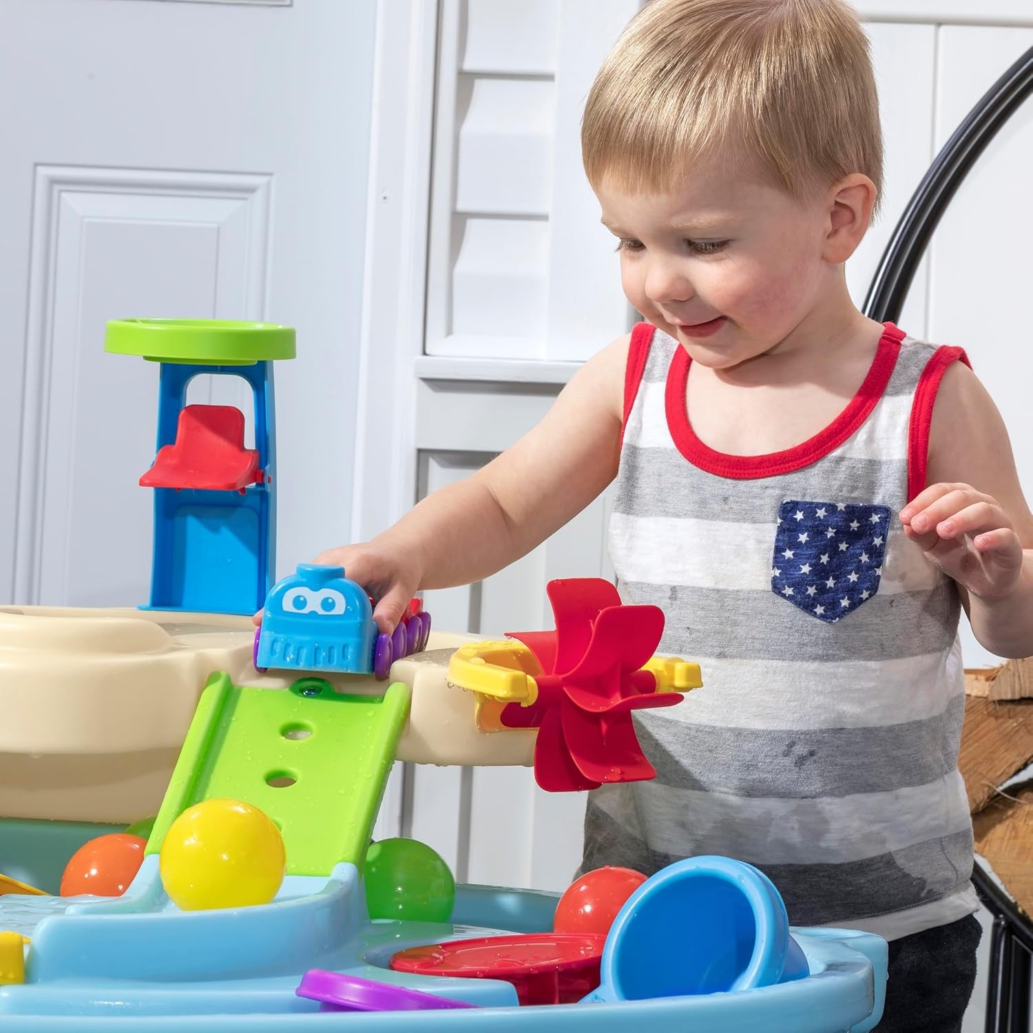 Step2 Ball Buddies Adventure Center Water Table for Kids, Indoor and Outdoor Kids Water Sensory Table Pool, Ages 1.5+ Years Old, 23 Piece Water Toy Accessories, Blue