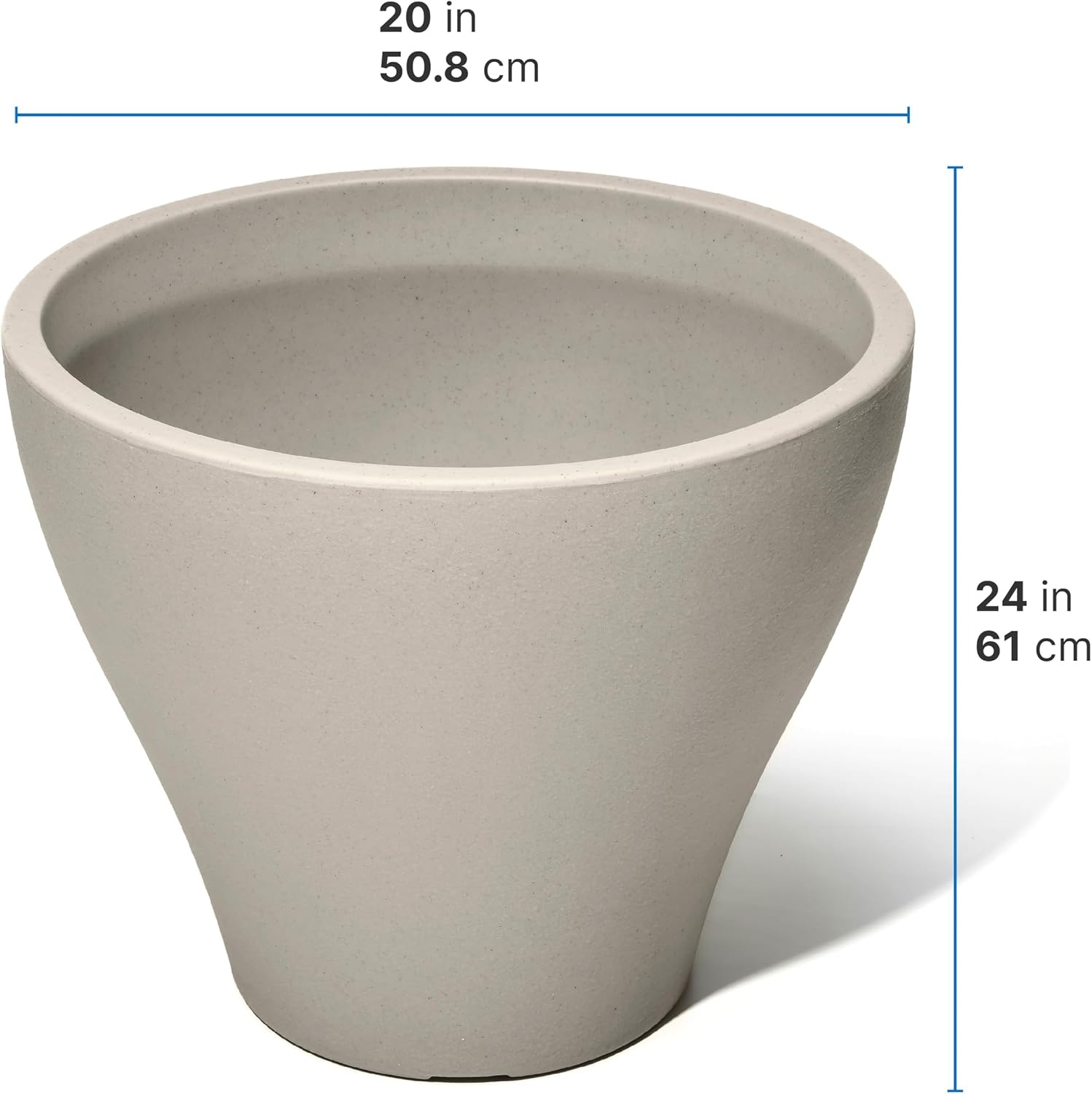 Step2 Fernway Round Planter, Large Planters for Outdoor Plants, Gardening and Flower Pot for Patio or Porch, Efficient Drainage, Durable Plastic, Onyx Black, 2-Pack(Concrete)
