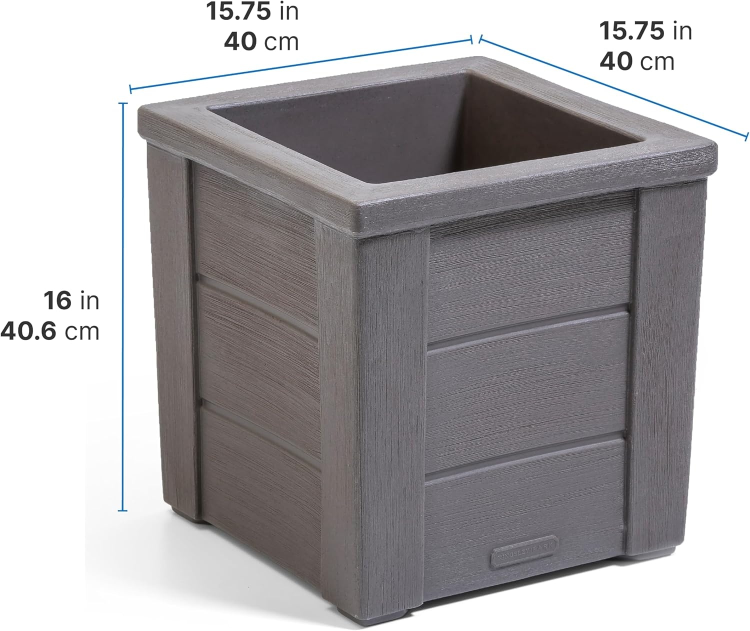 Step2 Lakewood Planter Box 2-Pack, Resin Outdoor Window Box Planters, Self-Watering, Black(Dark Cedar)
