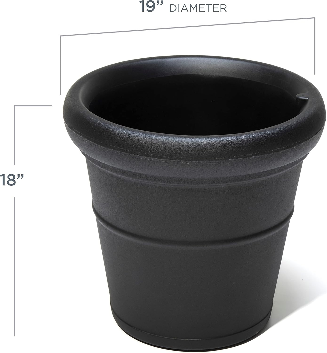 Step2 Claremont Tall Round Planter, Large Planters for Outdoor Plants, Gardening and Flower Pot for Patio or Porch, Efficient Drainage, Durable Plastic, Dark Cedar, 2-Pack(Onyx Black)